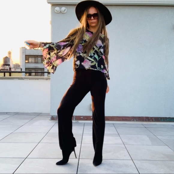 H&M feat. Reformation See-through Floral Bat Wing Bell Flare Sleeve New - Picture 12 of 16